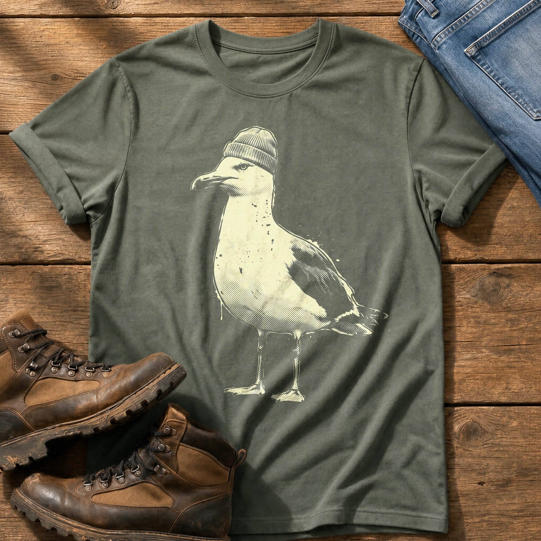 Street Seagull 6 — Moss Comfort Colors tee