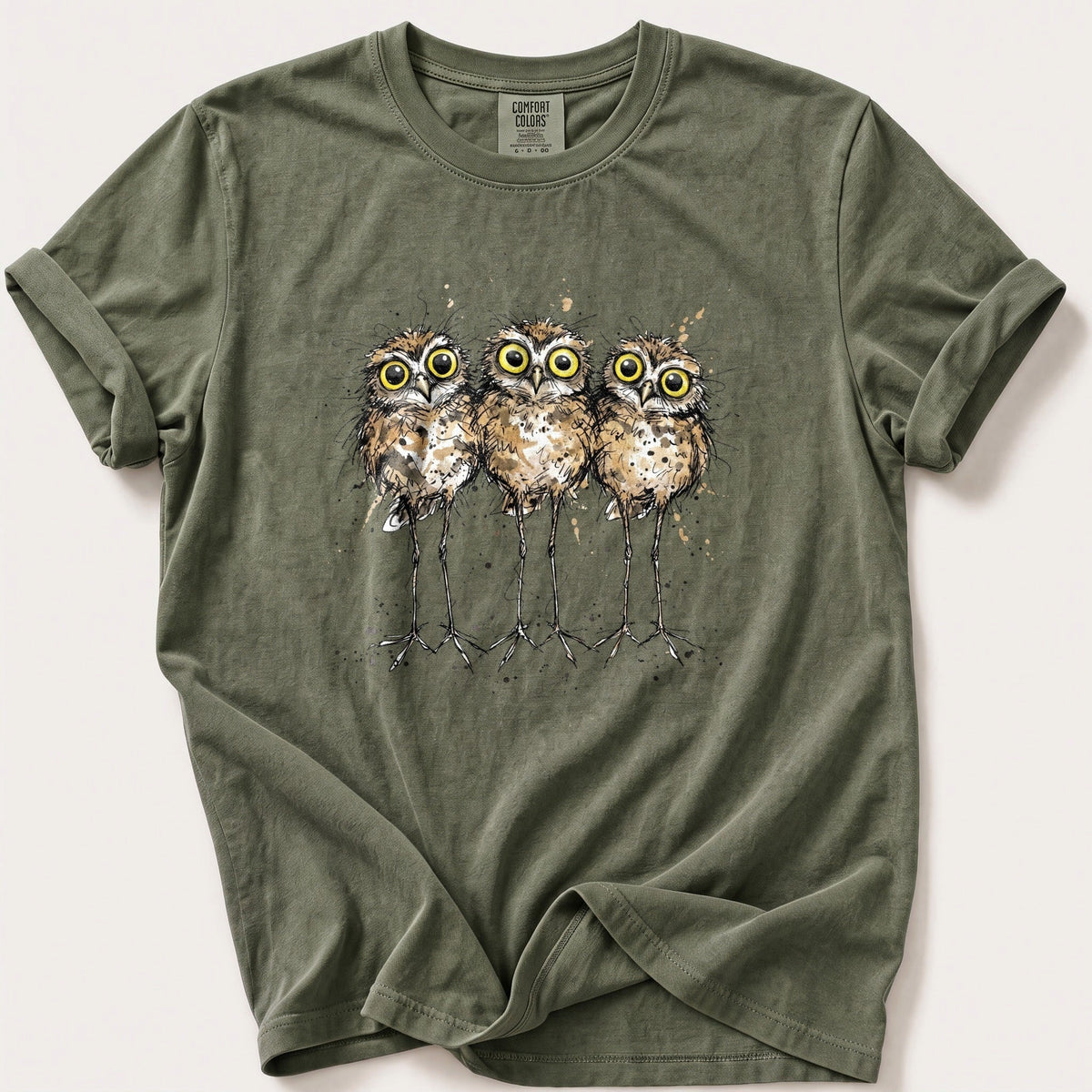 The Owl Committee — Moss Comfort Colors tee