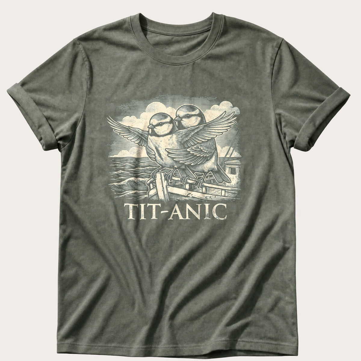 Tit-Anic II — Moss Comfort Colors tee