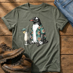Tropical Penguin — Moss Comfort Colors tee