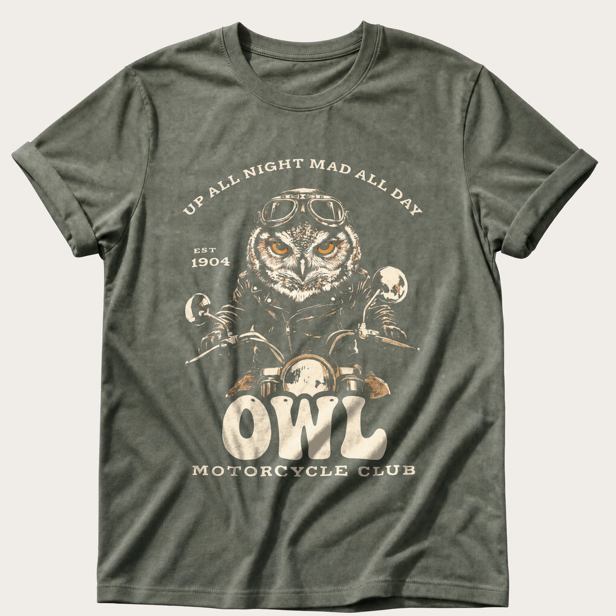 Up All Night Mad All Day — Moss Comfort Colors tee