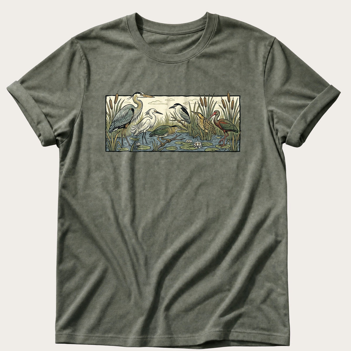 Water Bird Species — Moss Comfort Colors tee