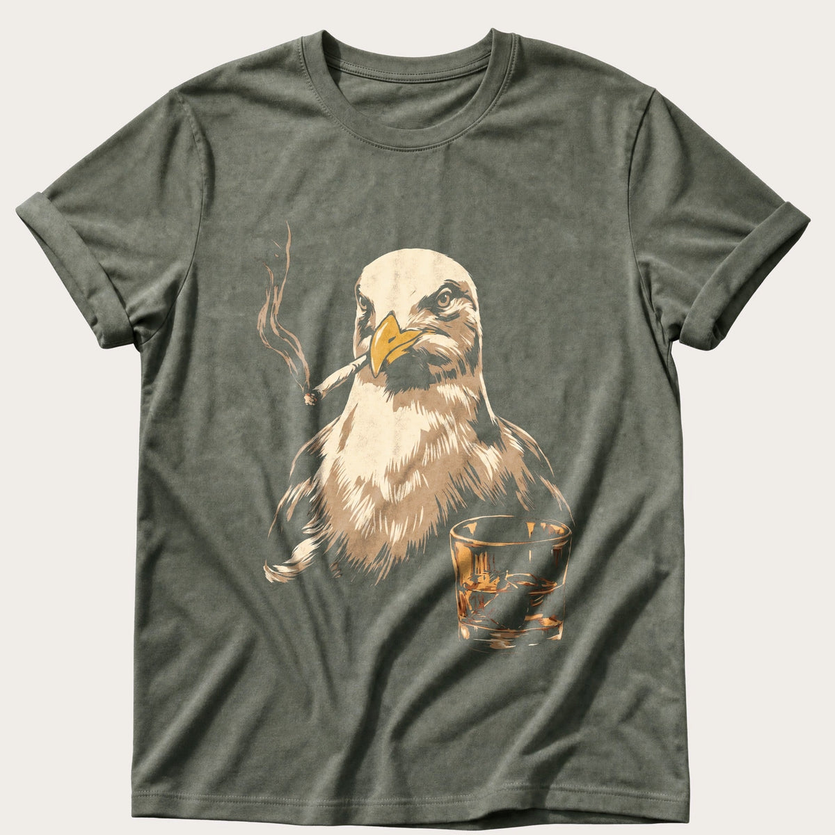 Whisky-Faced Gull — Moss Comfort Colors tee