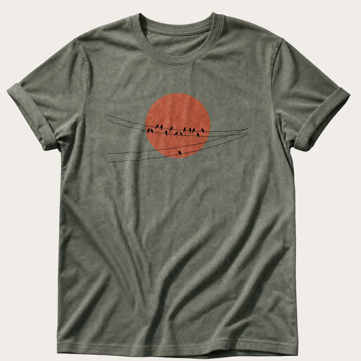 Wires At Sundown — Moss Comfort Colors tee