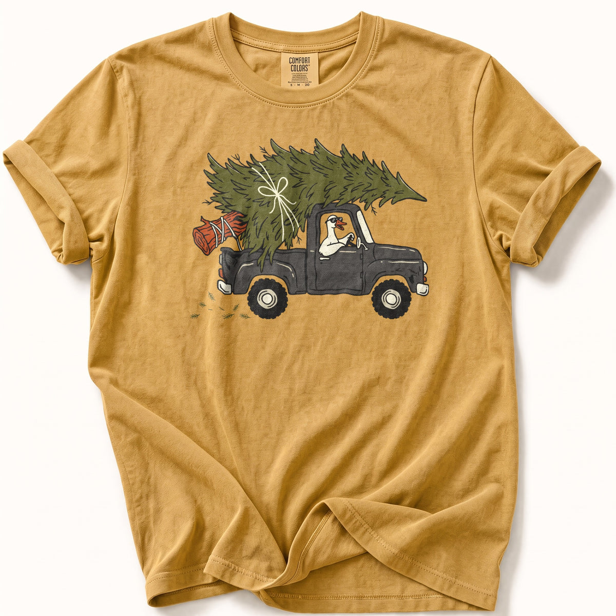 Goose Christmas Tree Truck Comfort Colors® Tee