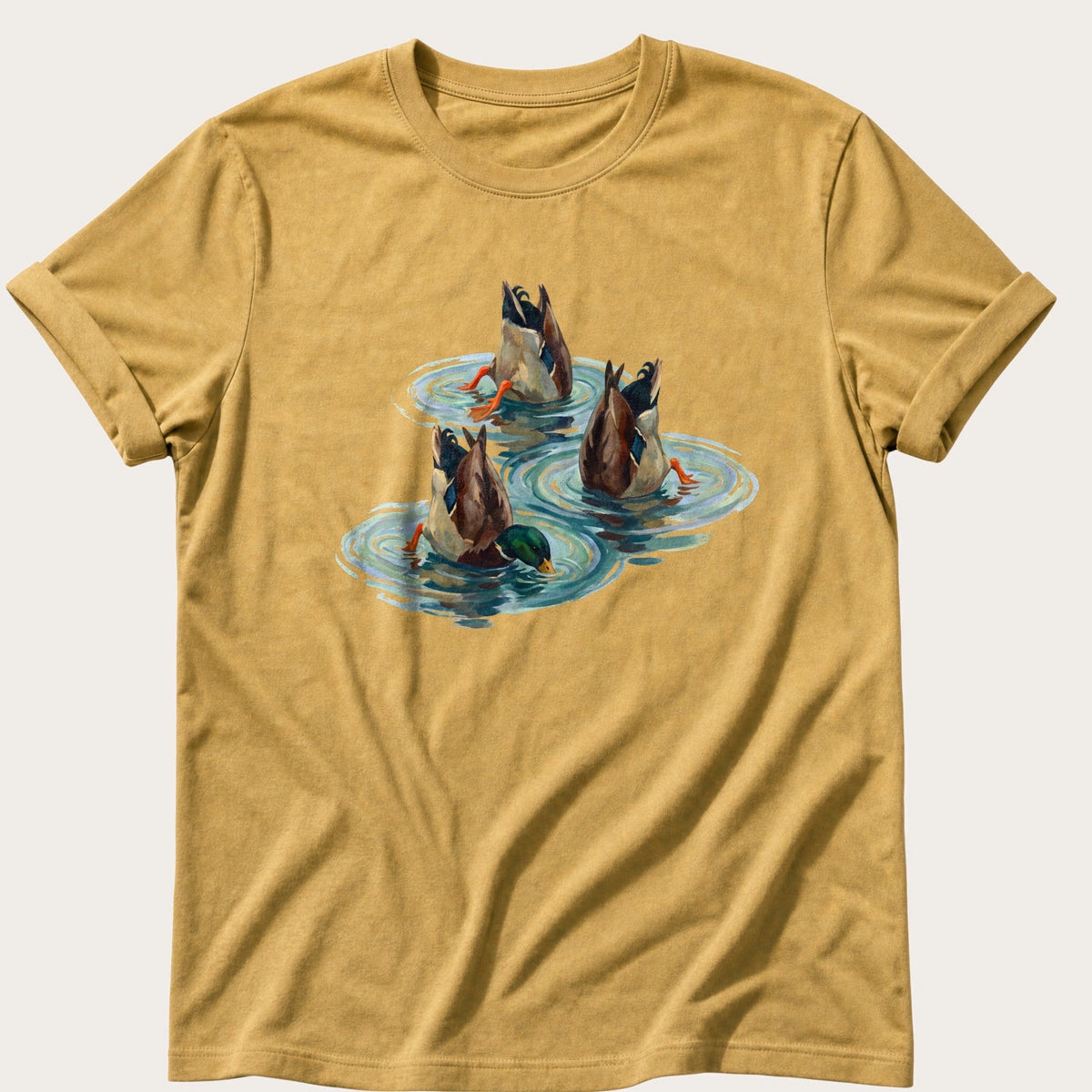 Bottoms Up Mallards — Mustard Comfort Colors tee