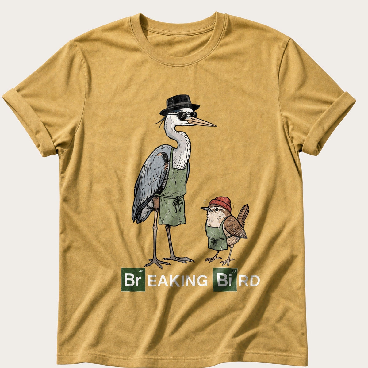 Breaking Bird — Mustard Comfort Colors tee