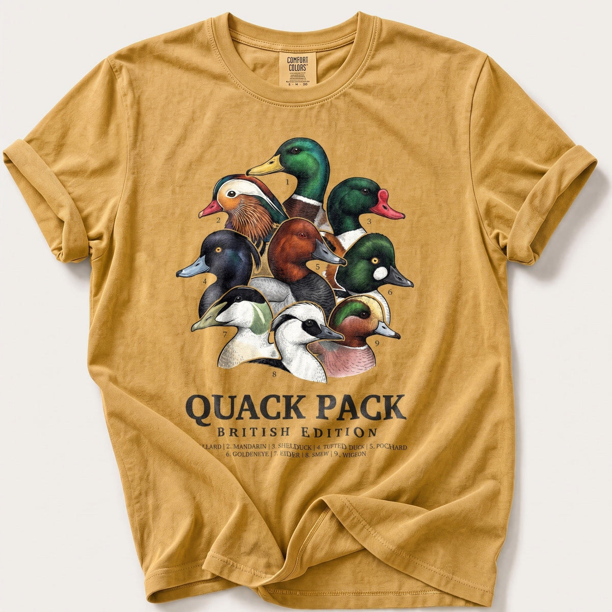 British Quack Pack — Mustard Comfort Colors tee