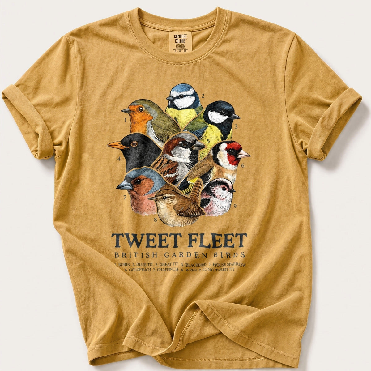 British Tweet Fleet — Mustard Comfort Colors tee