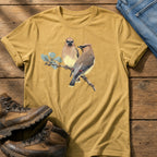 Cedar Waxwing On A Branch — Mustard Comfort Colors tee