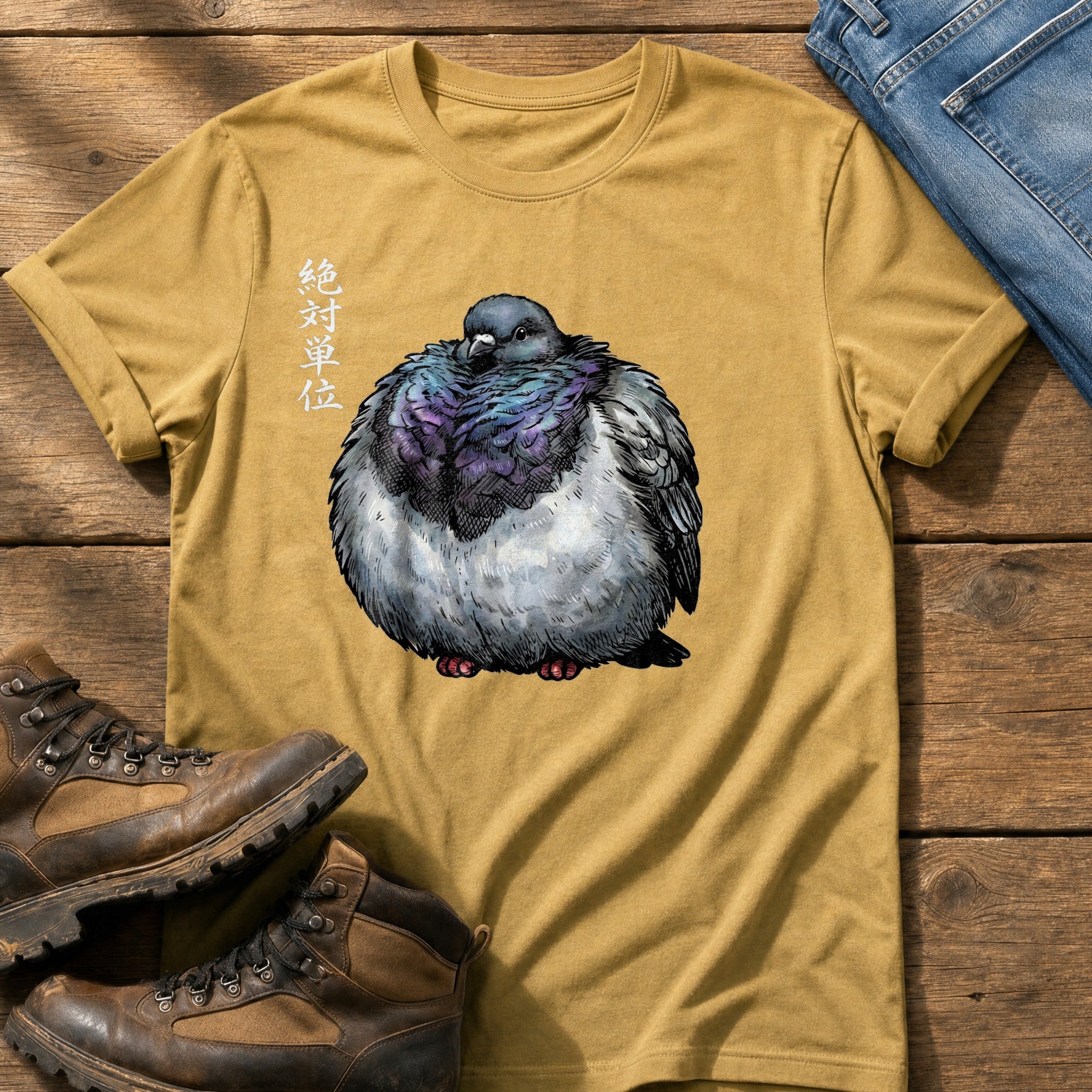 Chunky Pigeon — Mustard Comfort Colors tee