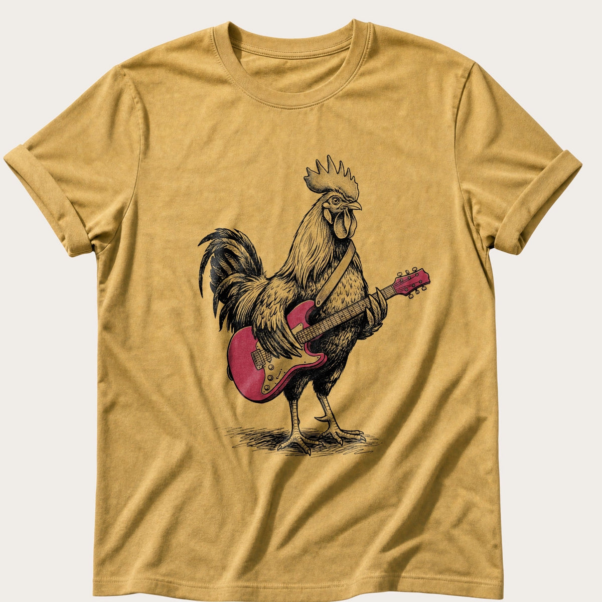 Cock Rock — Mustard Comfort Colors tee