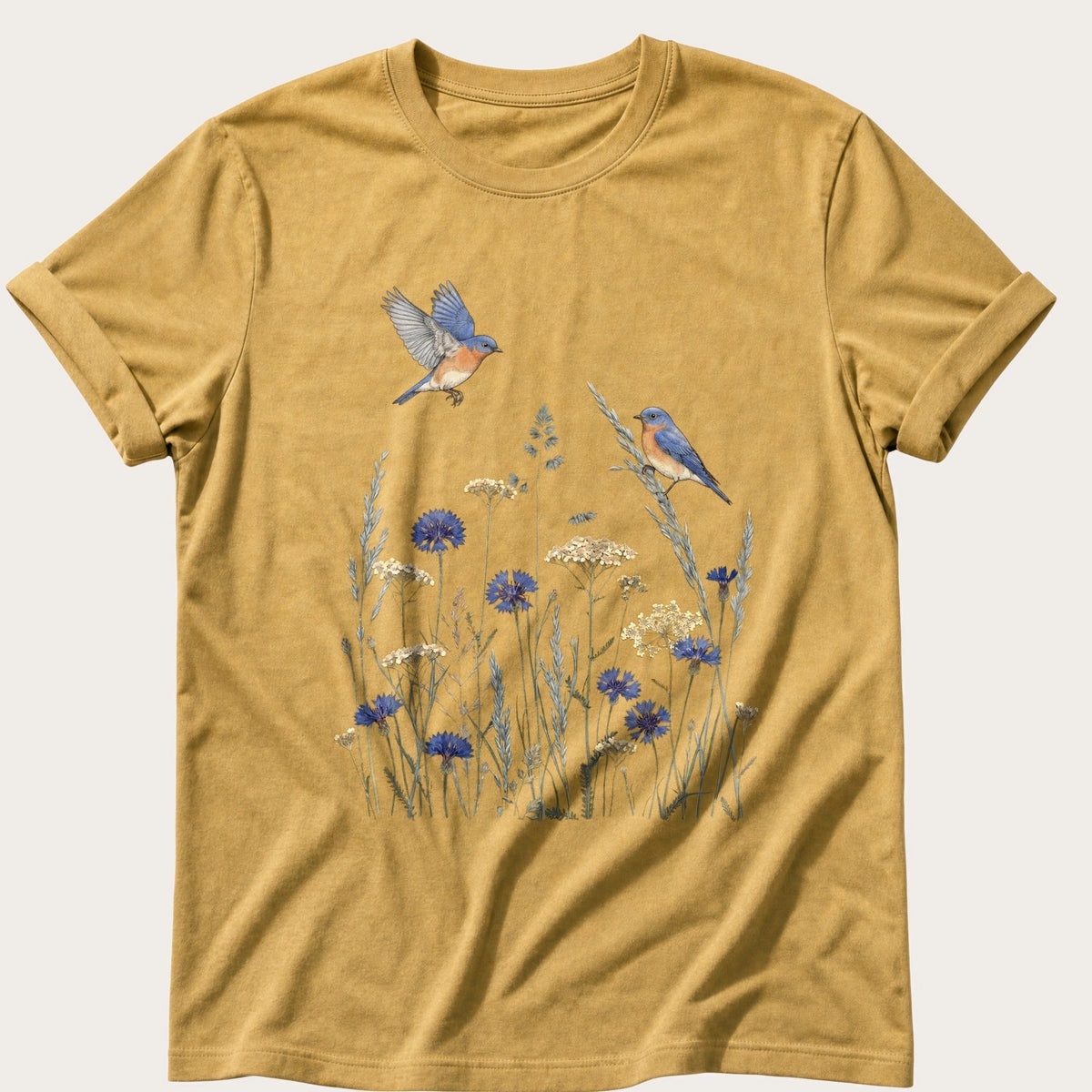 Field Birds 2 — Mustard Comfort Colors tee