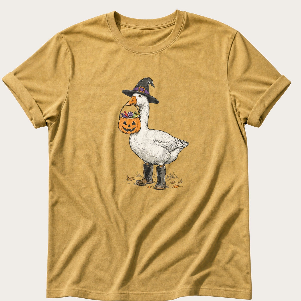 Goose Or Treat — Mustard Comfort Colors tee
