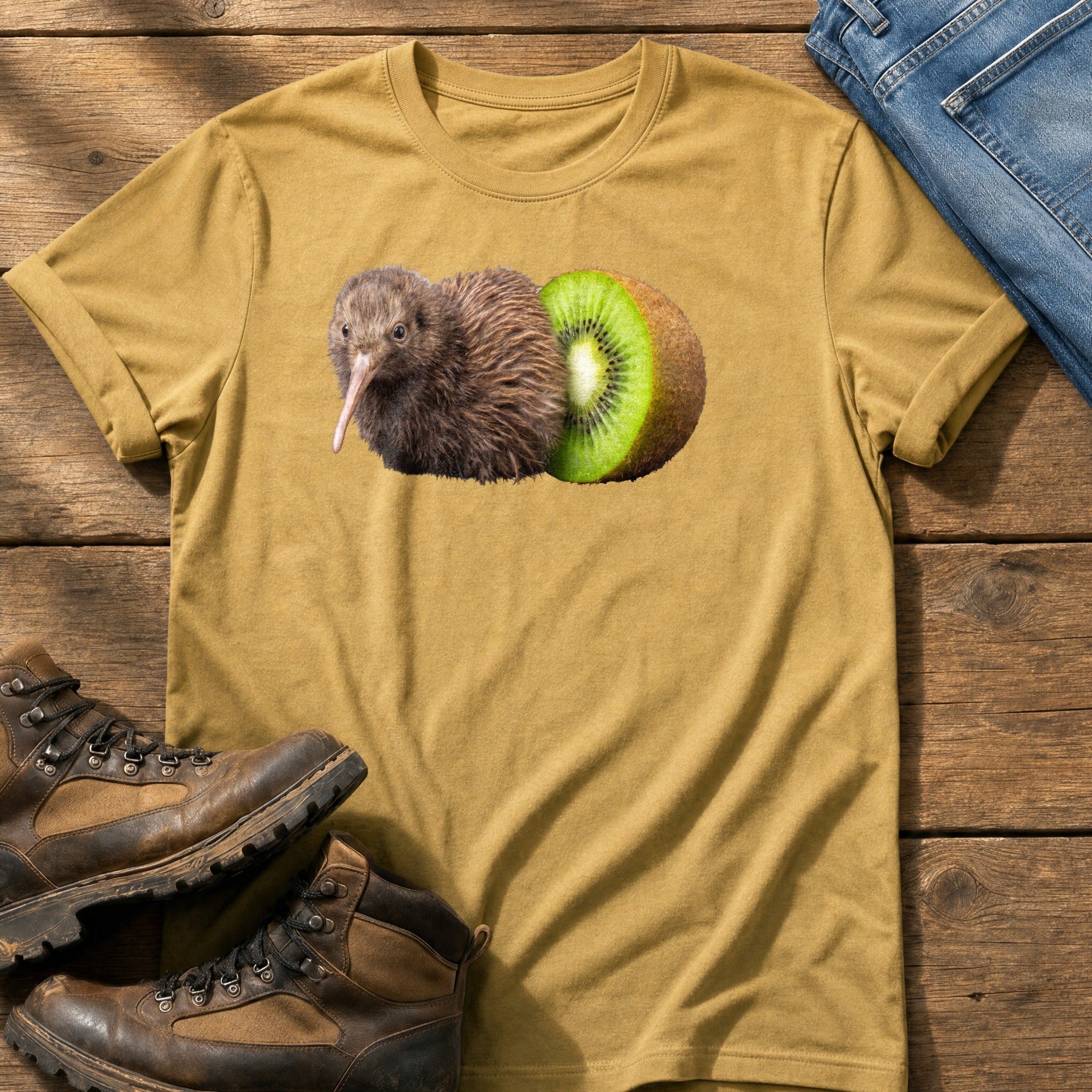 Kiwi Bird 2 — Mustard Comfort Colors tee