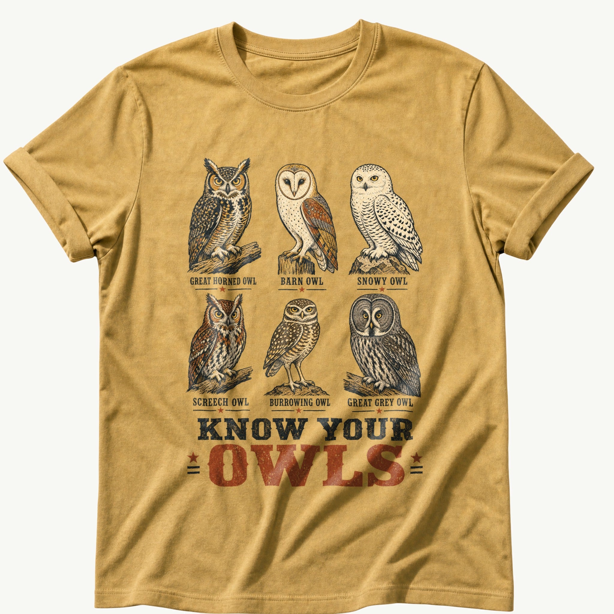 know-your-owls — Mustard Comfort Colors tee