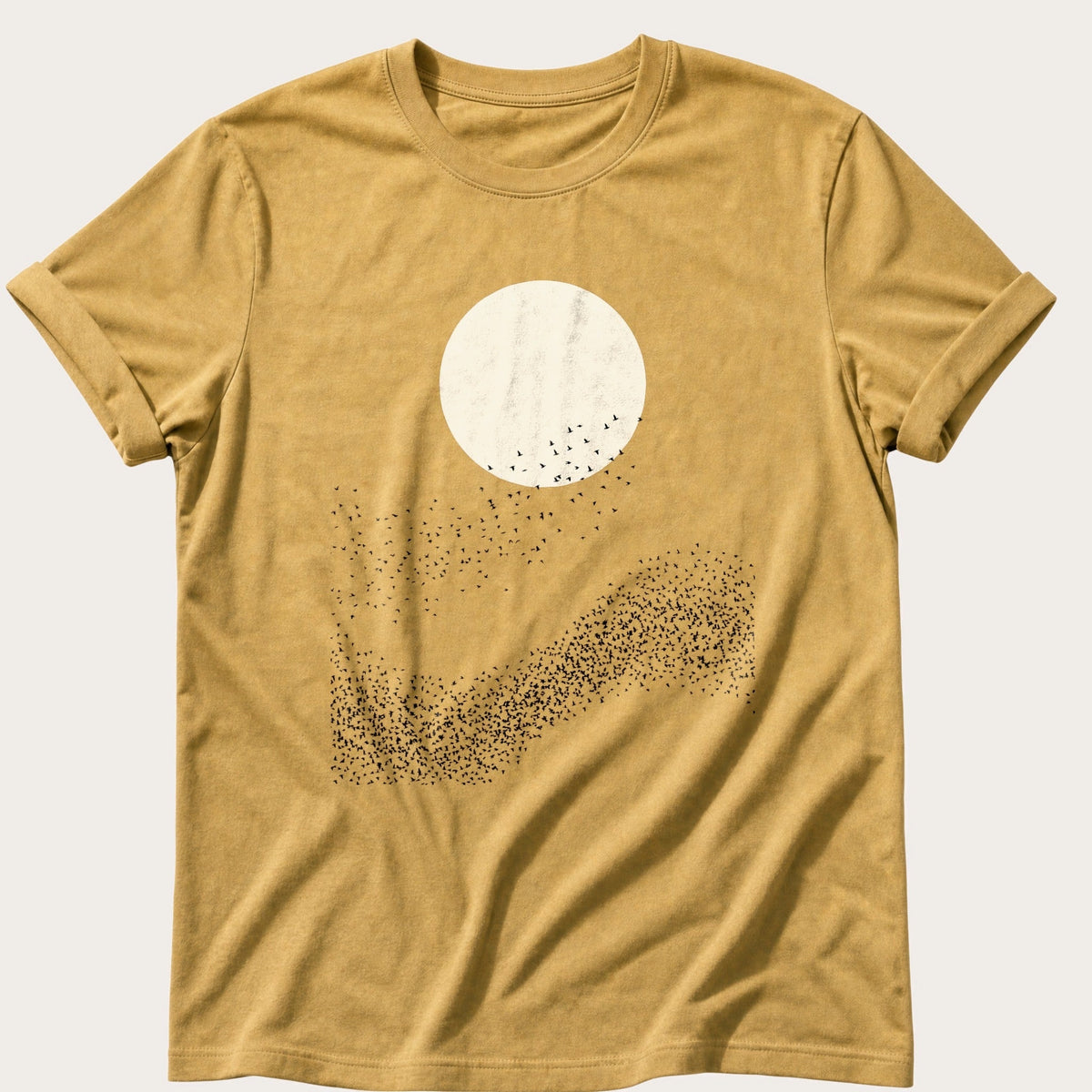Murmuration At Dusk — Mustard Comfort Colors tee