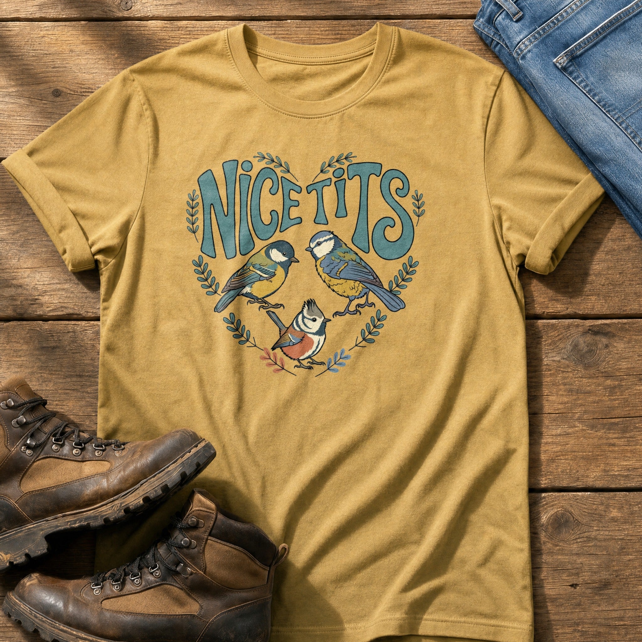 Nice Tits — Mustard Comfort Colors tee