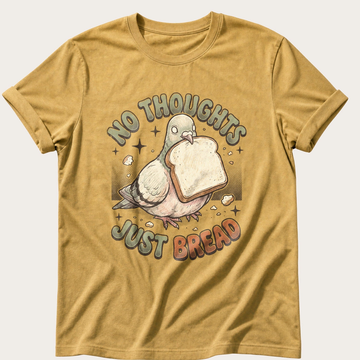 No Thoughts Just Bread — Mustard Comfort Colors tee