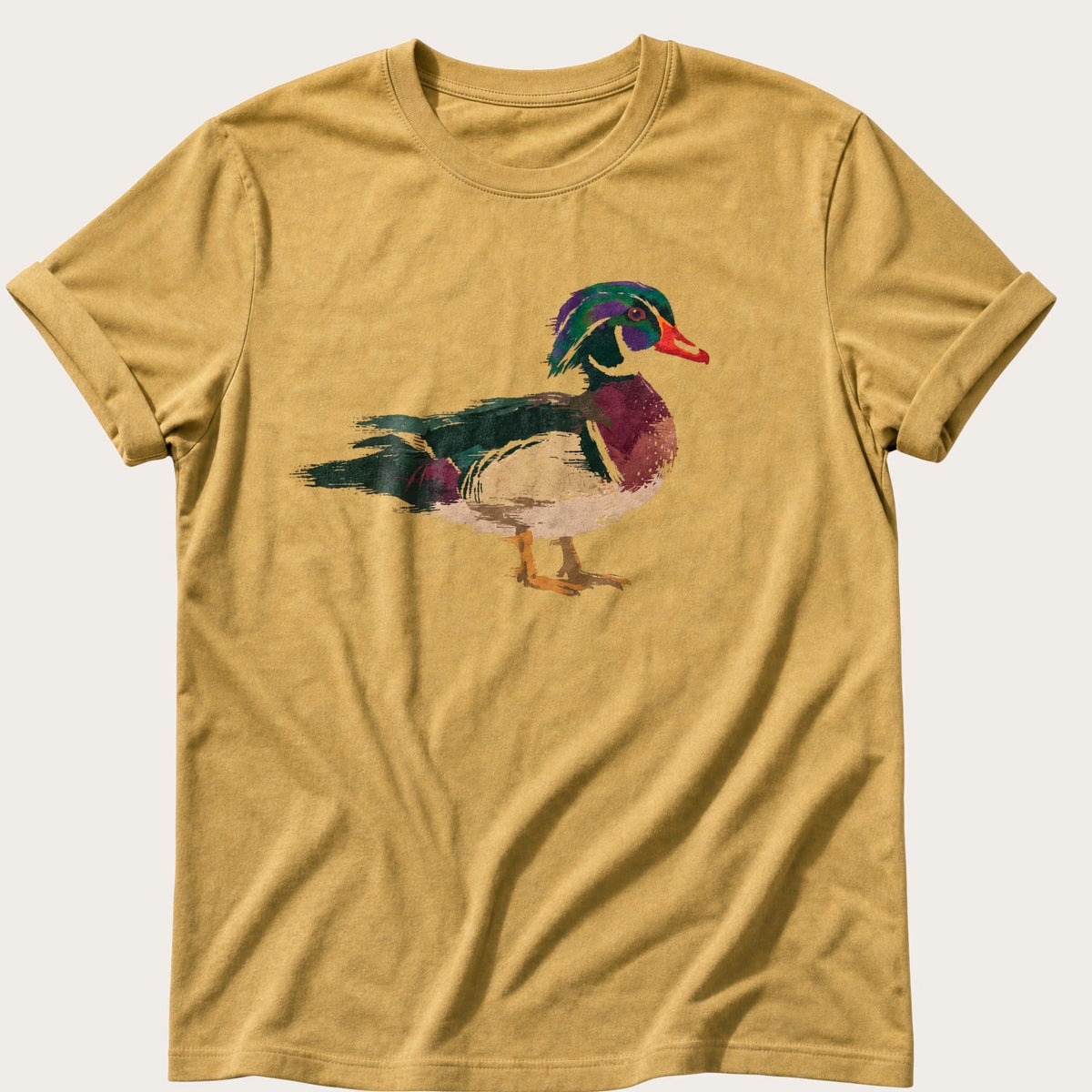 Painted Wood Duck — Mustard Comfort Colors tee