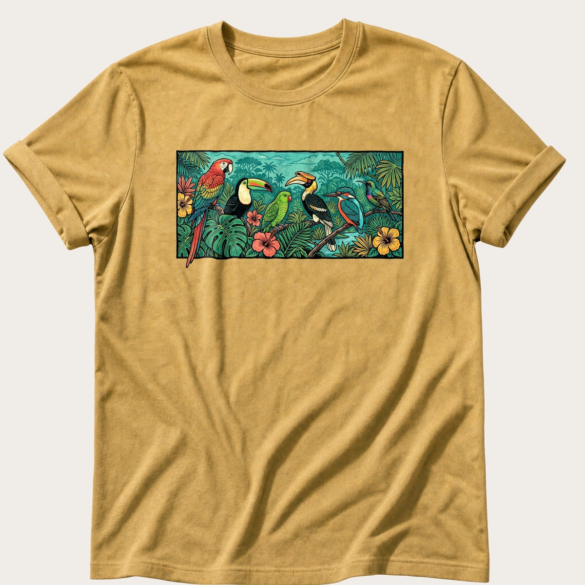 Parrot Species — Mustard Comfort Colors tee
