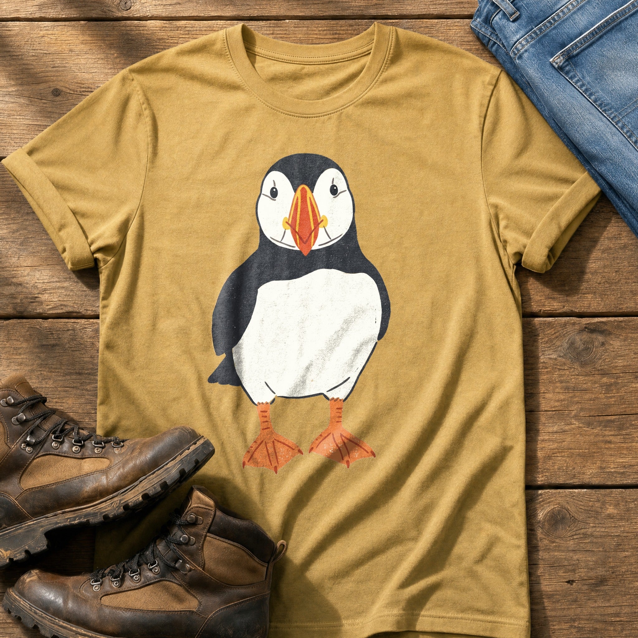 Puffin 22 — Mustard Comfort Colors tee