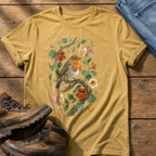 Robin & Nasturtiums — Mustard Comfort Colors tee