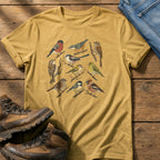 Small Wild Bird Flock — Mustard Comfort Colors tee