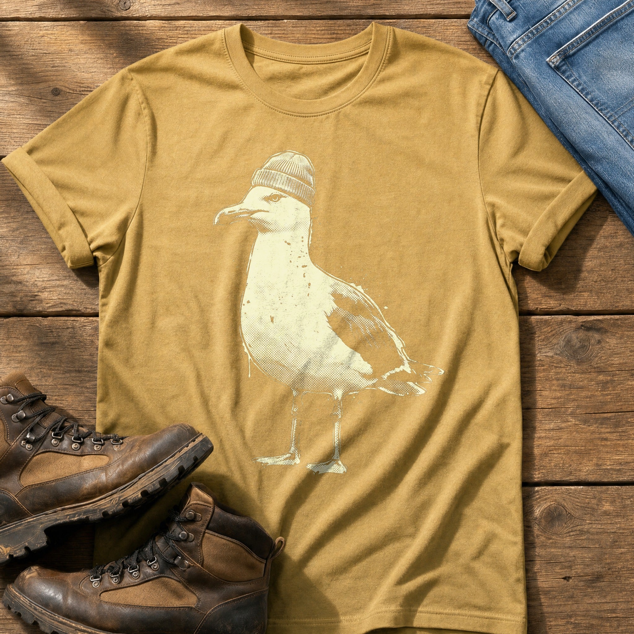 Street Seagull 6 — Mustard Comfort Colors tee