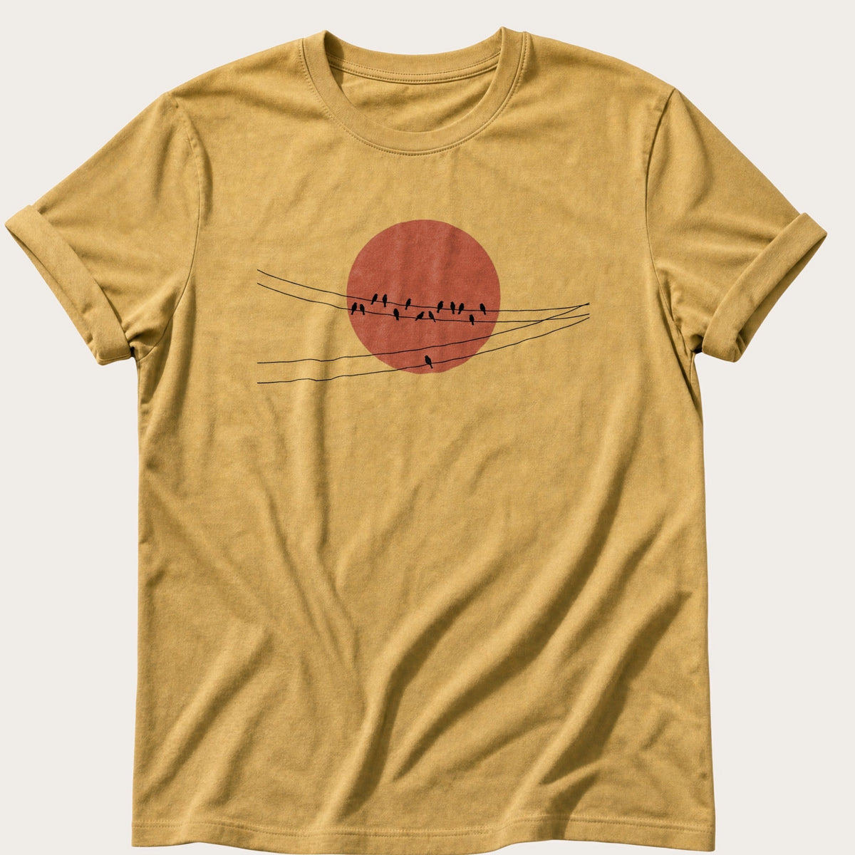 Wires At Sundown — Mustard Comfort Colors tee