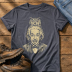 Albert Einstein Owl 5 — Navy Comfort Colors tee