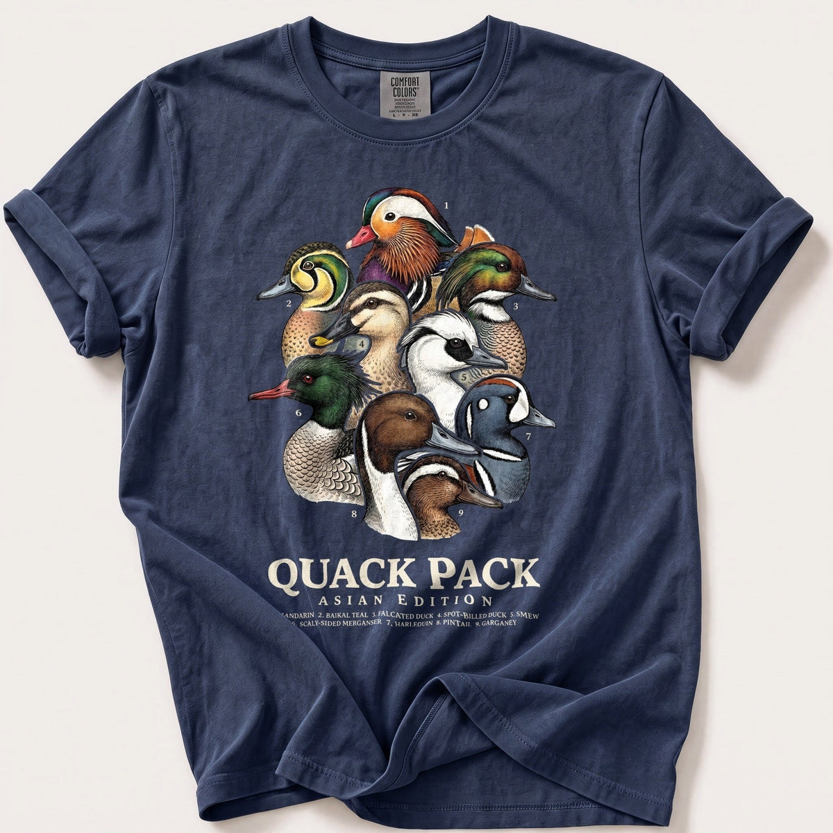 Asian Quack Pack — Navy Comfort Colors tee