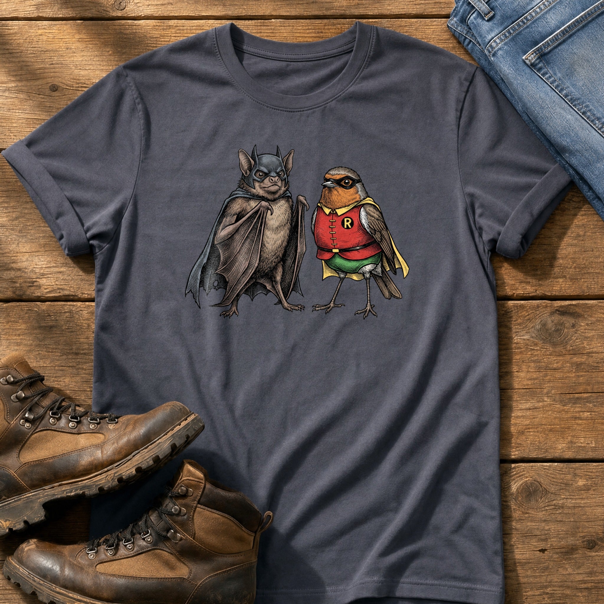 Bat N Robin 11 — Navy Comfort Colors tee