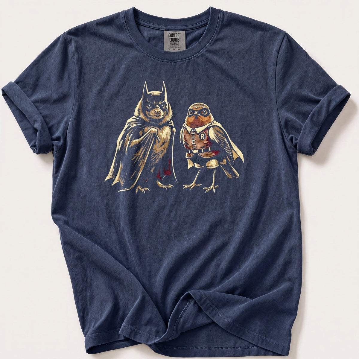 Bat N Robin 2 — Navy Comfort Colors tee
