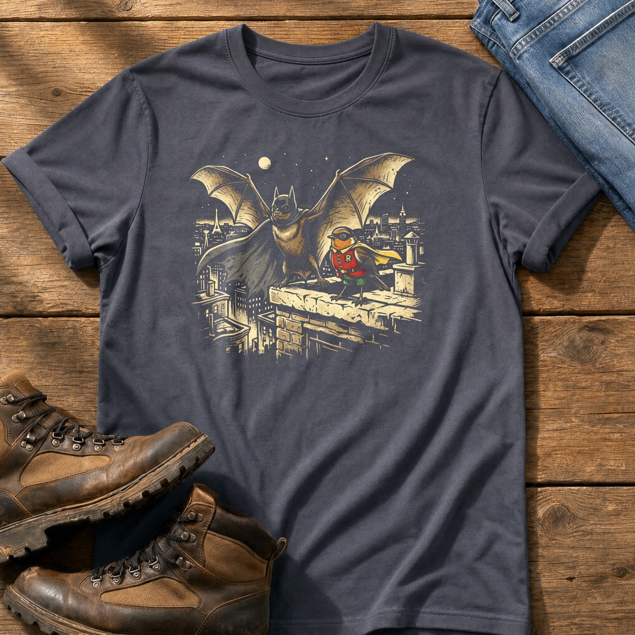 Bat N Robin 7 — Navy Comfort Colors tee