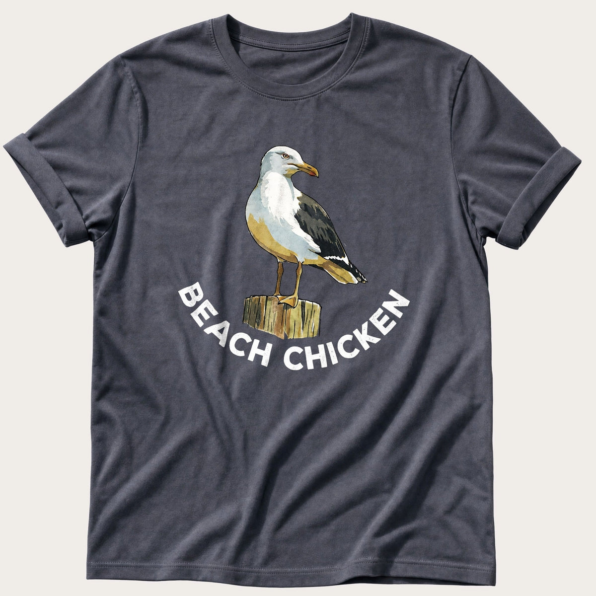 Beach Chicken 12 — Navy Comfort Colors tee