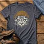Beanie Owl 6 — Navy Comfort Colors tee