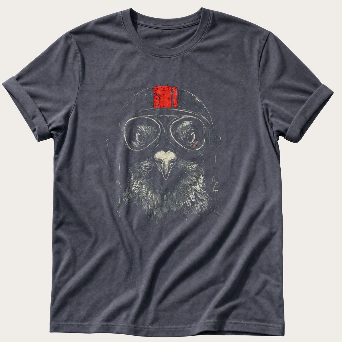 Biker Pigeon 7 — Navy Comfort Colors tee