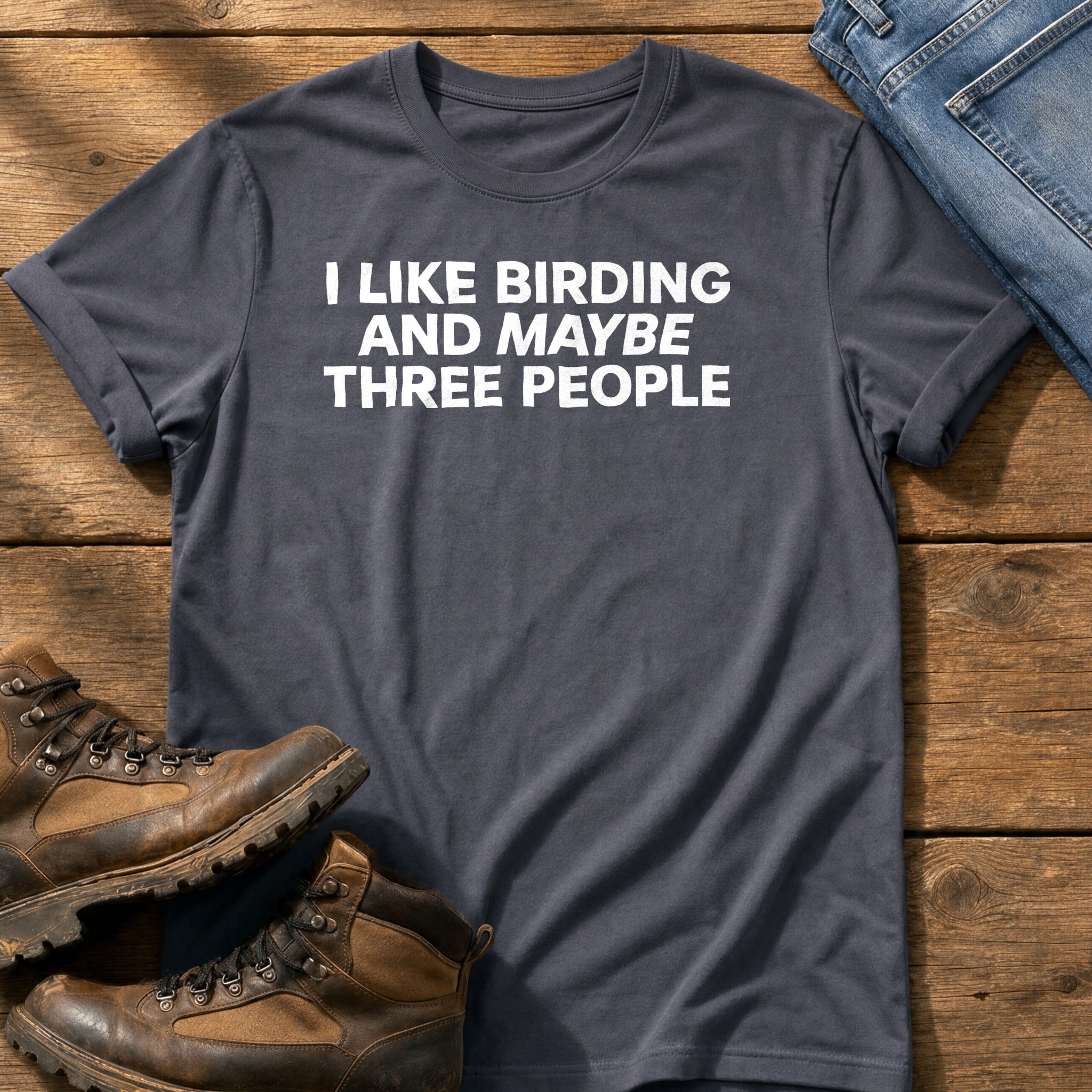 Birding And Maybe 3 People — Navy Comfort Colors tee