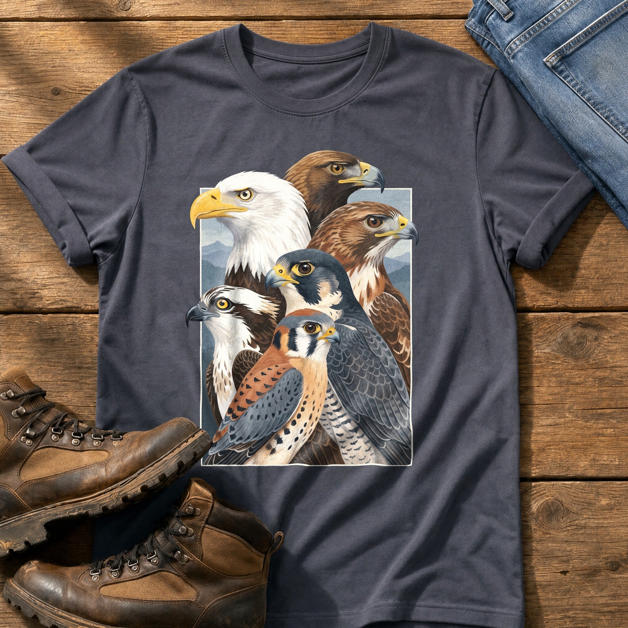 Birds Of Prey Breeds 33 — Navy Comfort Colors tee