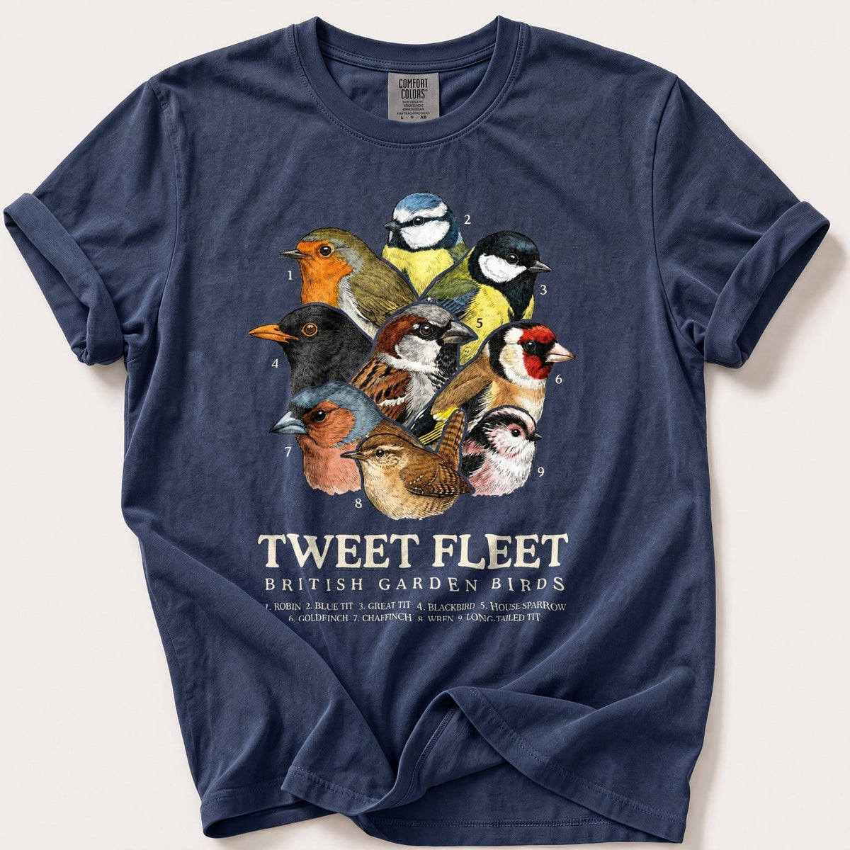 British Tweet Fleet — Navy Comfort Colors tee