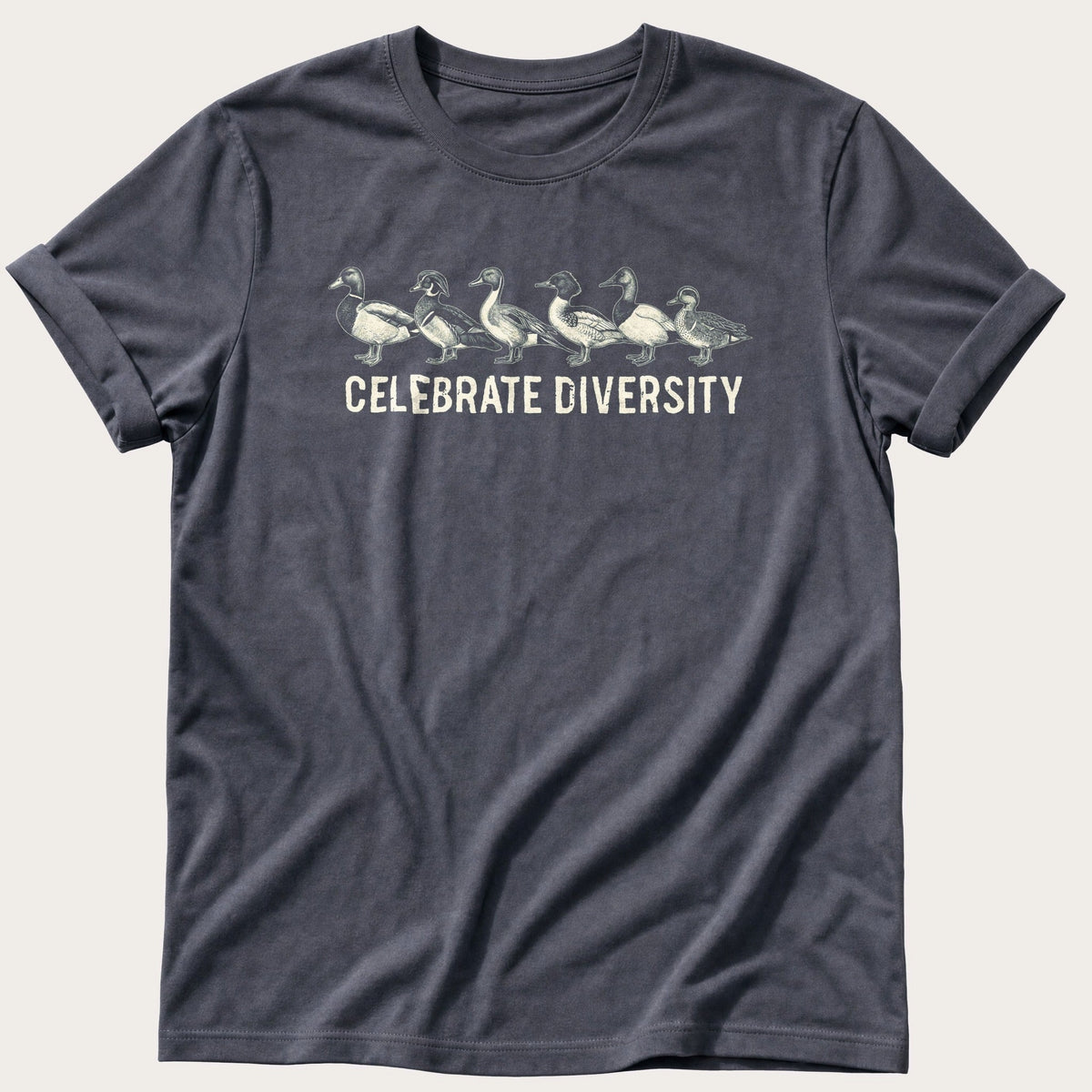 Celebrate Diversity Ducks — Navy Comfort Colors tee
