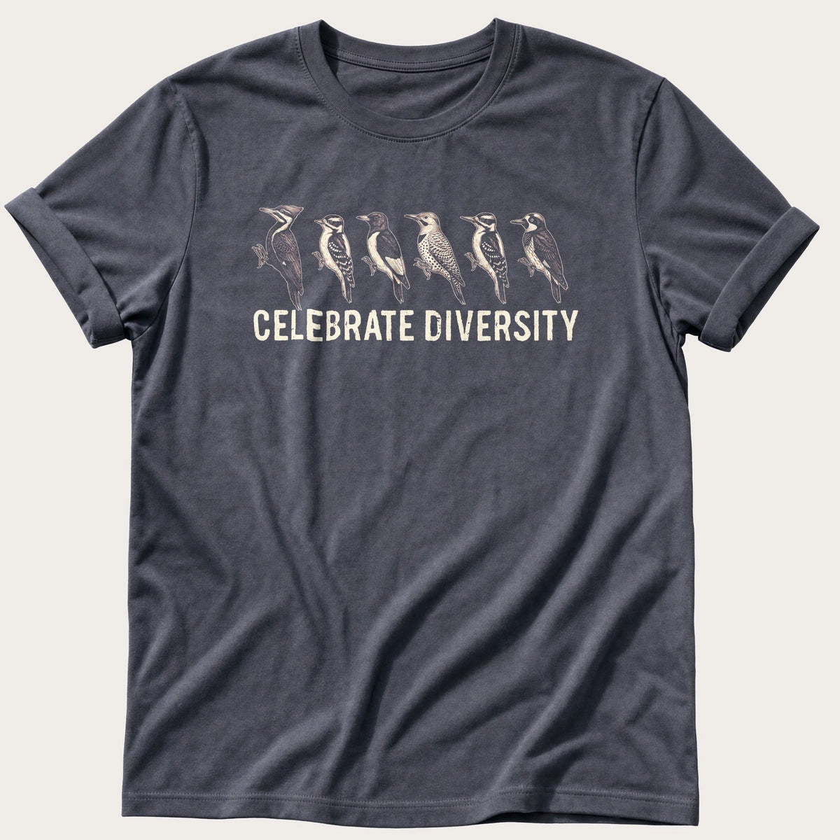 Celebrate Diversity Wood Pecker — Navy Comfort Colors tee