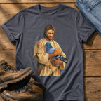 Christ With Pigeon 4 — Navy Comfort Colors tee