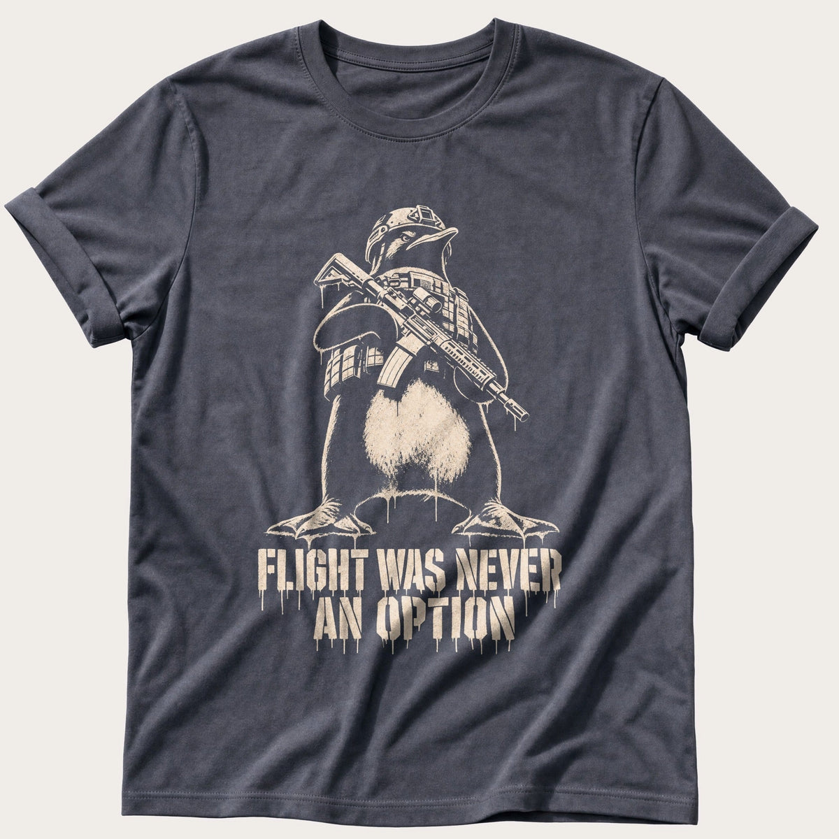 Combat Ready Penguin — Navy Comfort Colors tee