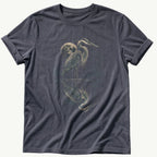crane-under-moon — Navy Comfort Colors tee