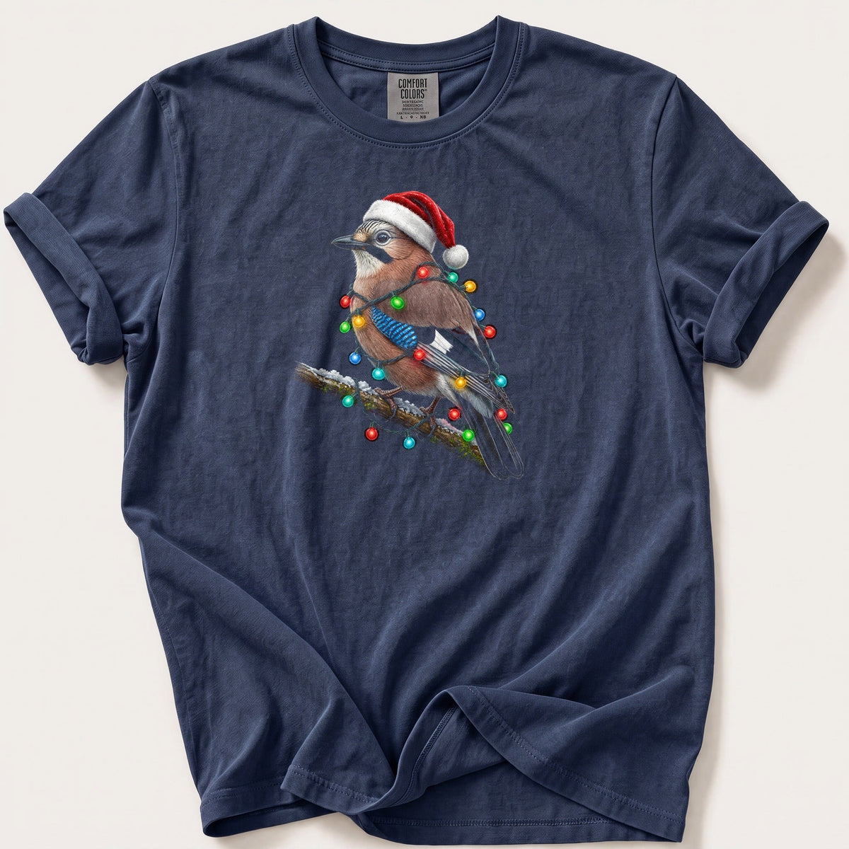 Fairy Light Jay — Navy Comfort Colors tee