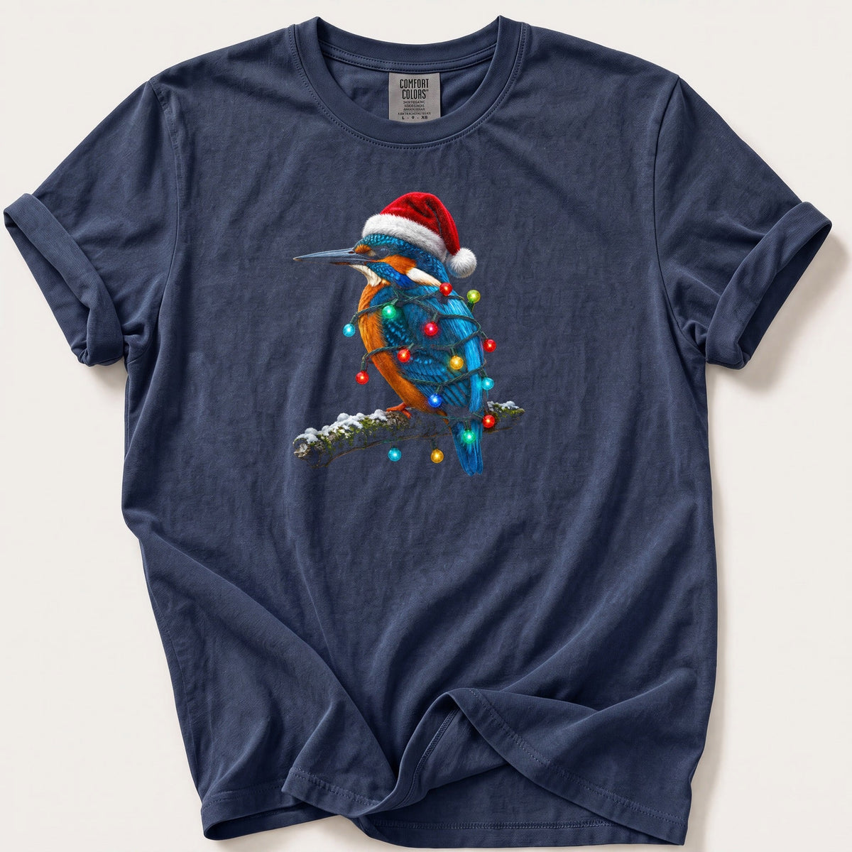 Fairy Light Kingfisher — Navy Comfort Colors tee