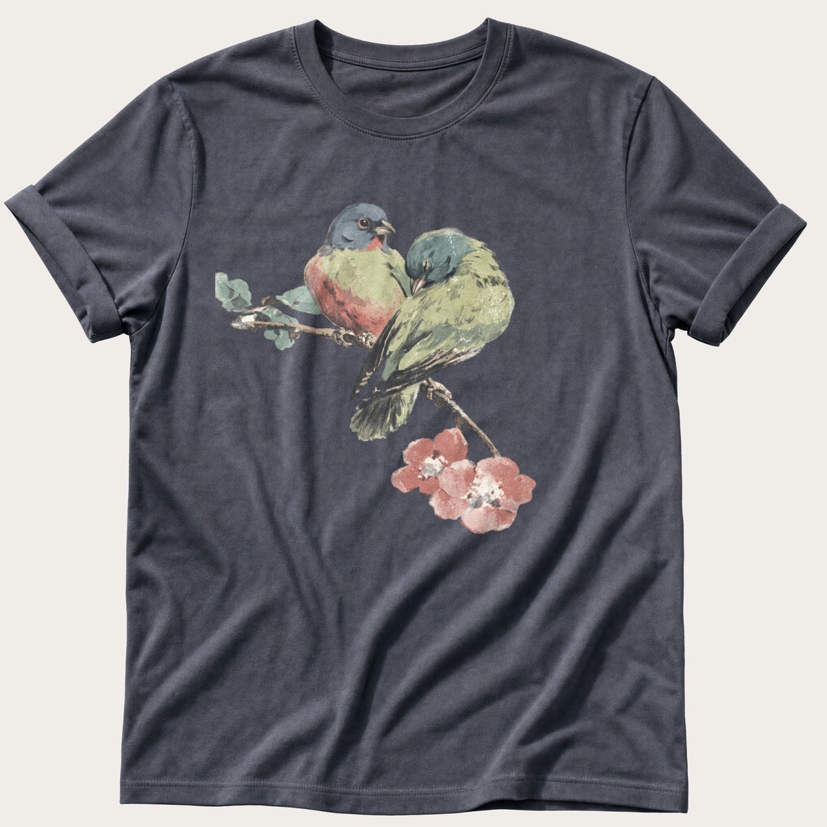 Finches On A Branch — Navy Comfort Colors tee