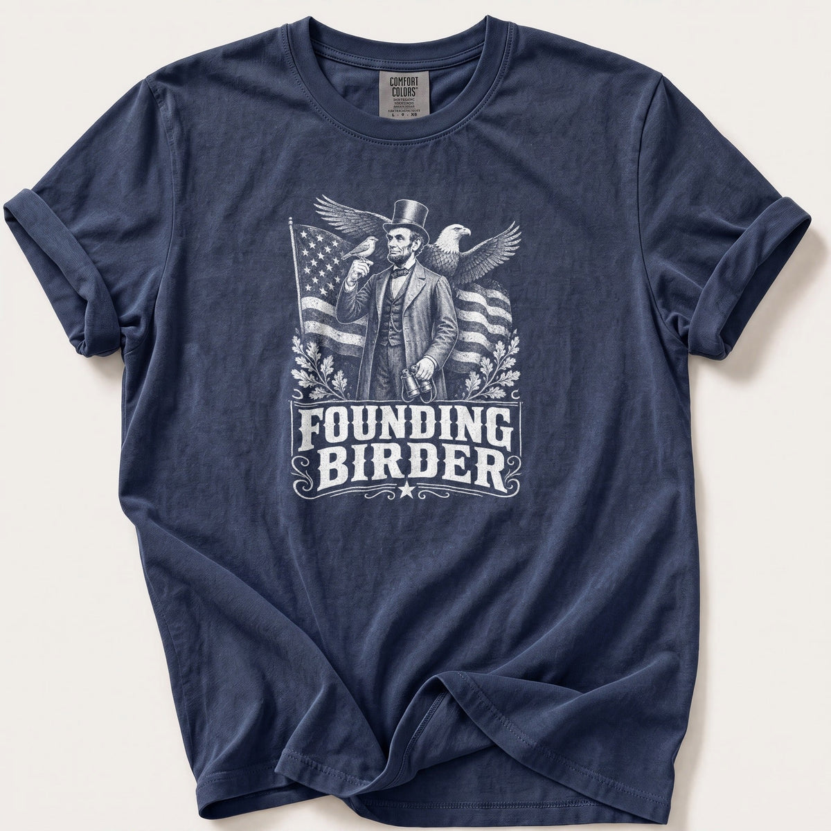 Founding Birder — Navy Comfort Colors tee